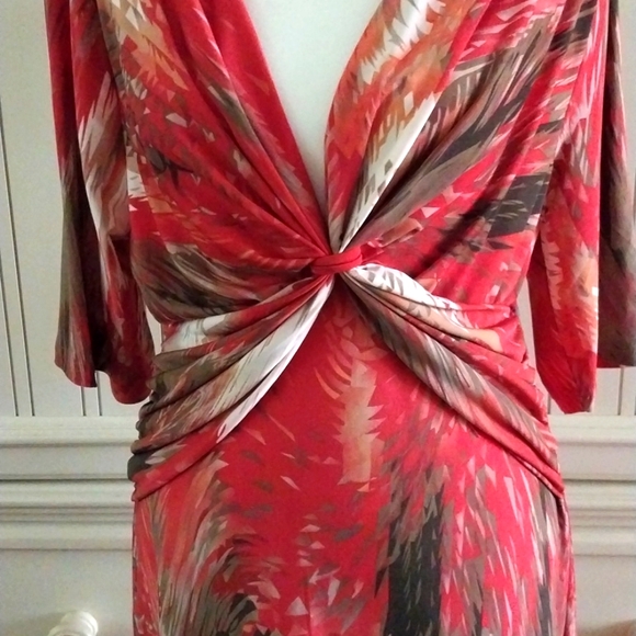 NWOT Lovely Vibrant Patterned Dress Size L - Picture 2 of 5
